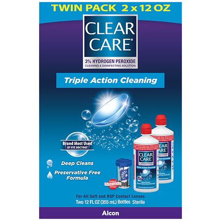 Clear Care Cleaning & Disinfecting Solution Twin Pack with Lens Cup